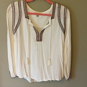 Lucky brand embroidered peasant blouse.